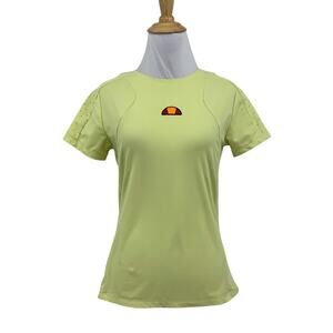 Ellesse Shirt Women S Small Key Lime Yellow Montia Vented Performance Tennis Tee